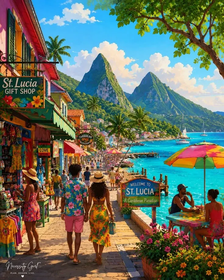 St. Lucia landscape and home